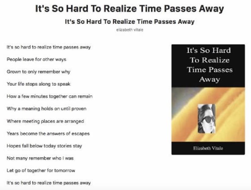 It's So Hard To Realize Time Passes Away - EVitale Writings with Photos Writing World