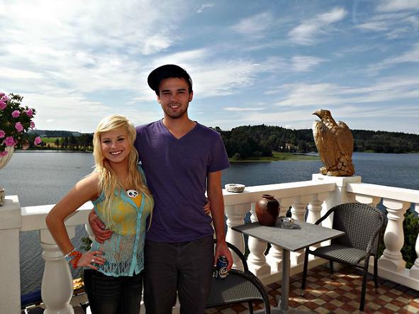 ; Cameron and I at the Swedish millionaire Leif Ivan%u2019s beautiful home:]
