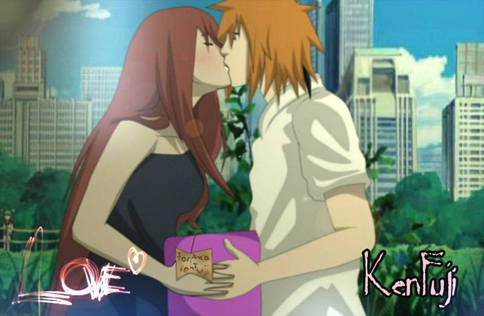 KenFuji_kiss_and_happy_b-day_anca_by_xborntocry_deadredcupcake - Naruto 1st Character