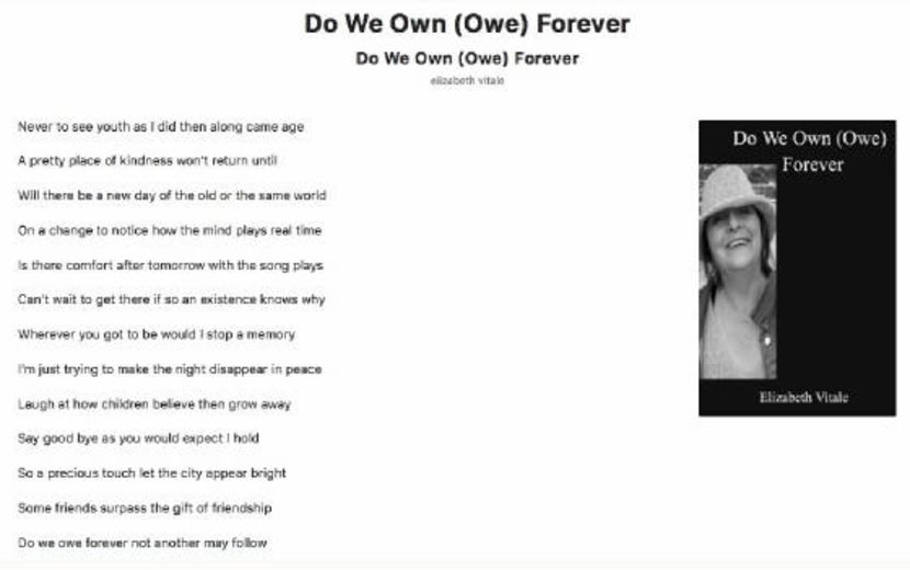 Do We Own (Owe) Forever - EVitale Writings with Photos Writing World