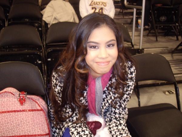 Waiting to perform. AHHH - Lakers Game