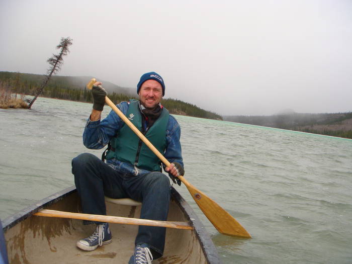 Mark canoeing on Spirit Lake