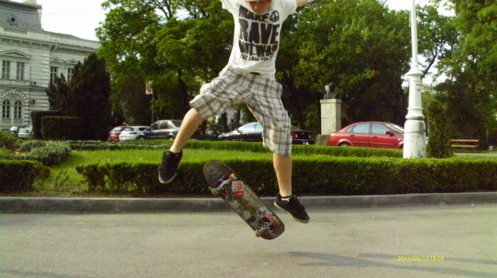 Thats me with my skateboard.