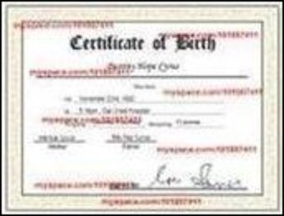 my birth certificate