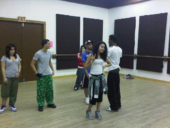 At dance rehearsal