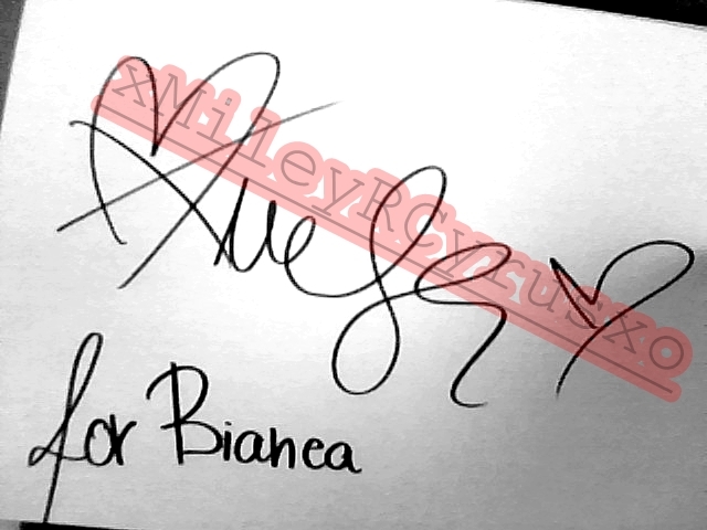 Autograph to Bianca