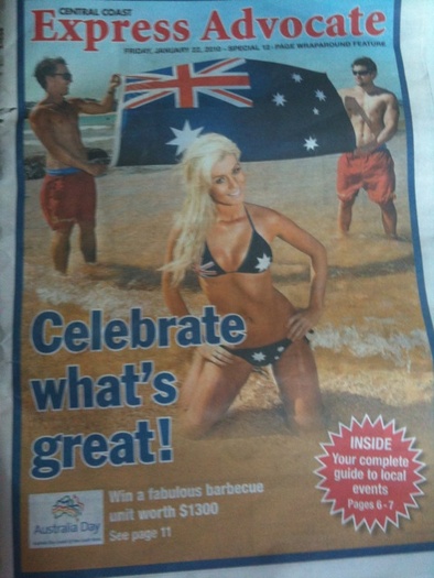 Front page news for Australia Day!