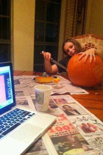 messing with the pumpkin. lol - xx- Happy Halloween -xx