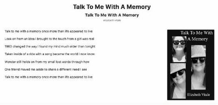 Talk To Me With A Memory - EVitale Writings with Photos Writing World