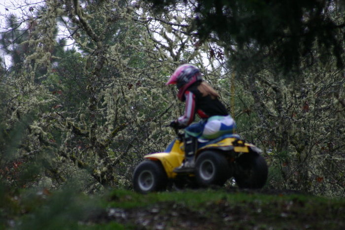 Ciera riding her quad..