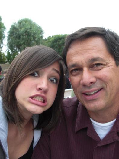 with her dad