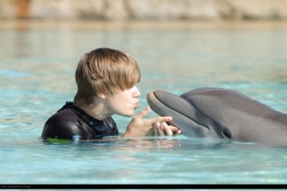 16179034_XKBYTOARY - Justin Bieber in water with dolphin
