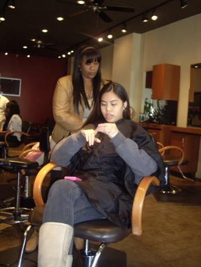 Getting my hair done - Lakers Game