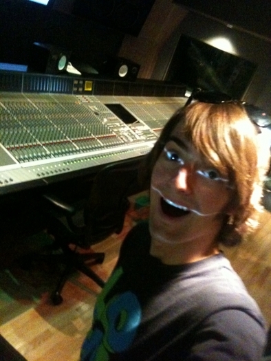 Mixing a new song in an actual studio instead of my room. Crazy! Btw I didn\'t plan the light to shi