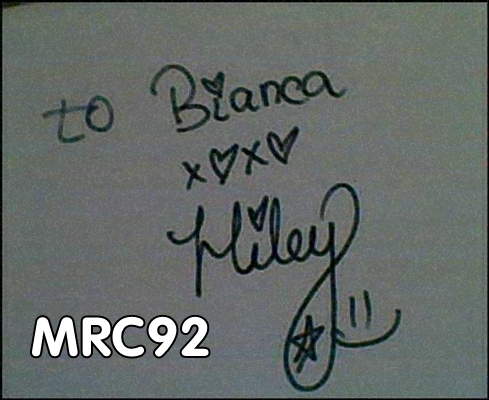 from miley - my autographs