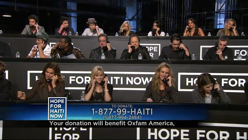 I am in the middle from the top - HOPE FOR HAITI TELETHON PHOTOS