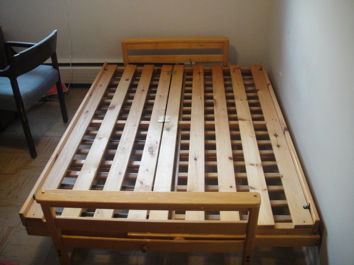 Wood futon frame; sell for 80.
