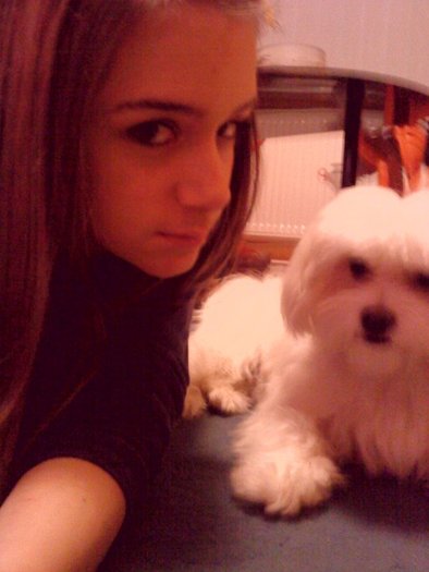 with my little dog Daisy