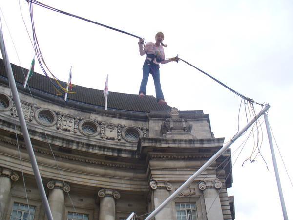 Becky jumping in London
