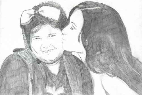 Drawing of Demi Lovato and her sister Madison