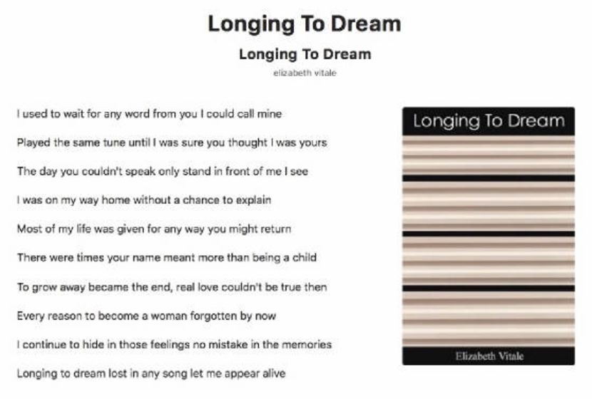 Longing To Dream - EVitale Writings with Photos Writing World