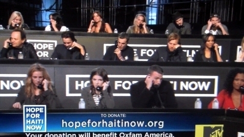 I am the 1st from the top, and Vanessa is after me - HOPE FOR HAITI TELETHON PHOTOS