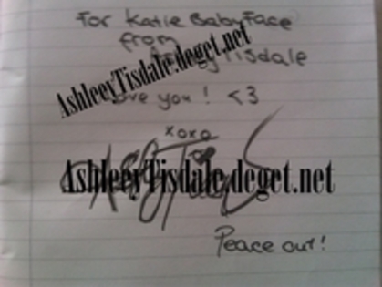 my autograph from AshleeyTisdale - my autograph