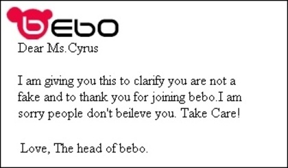 proof from bebo - from Bebo