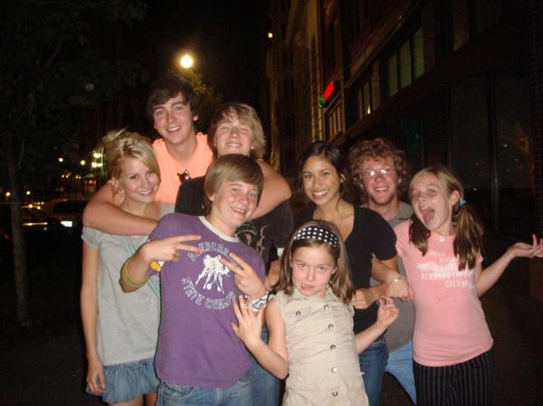 Some of the cast and their families