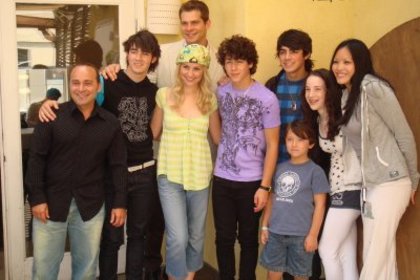 The entire cast of J.O.N.A.S., including me, Nick Jonas, Joe Jonas, Kevin Jonas, Rachel Katz, Nicole