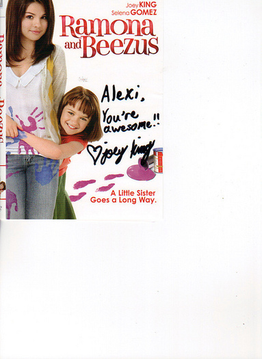 Ramona and Beezus DVD autographed by Joey - Me and Joey King
