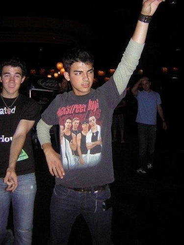Joe Jonas wearing backstreet boys shirt rare
