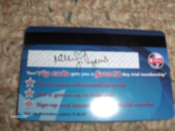 Best Proof My MileyWorld Card