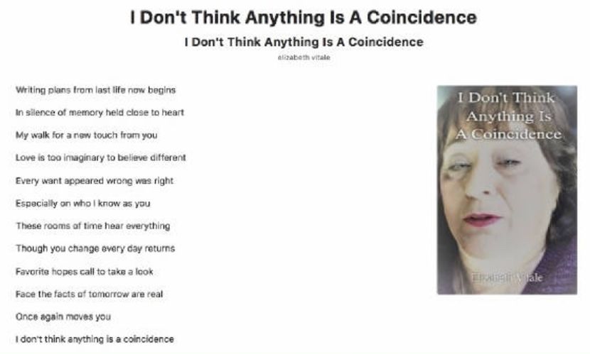 I Don't Think Anything Is A Coincidence - EVitale Writings with Photos Writing World