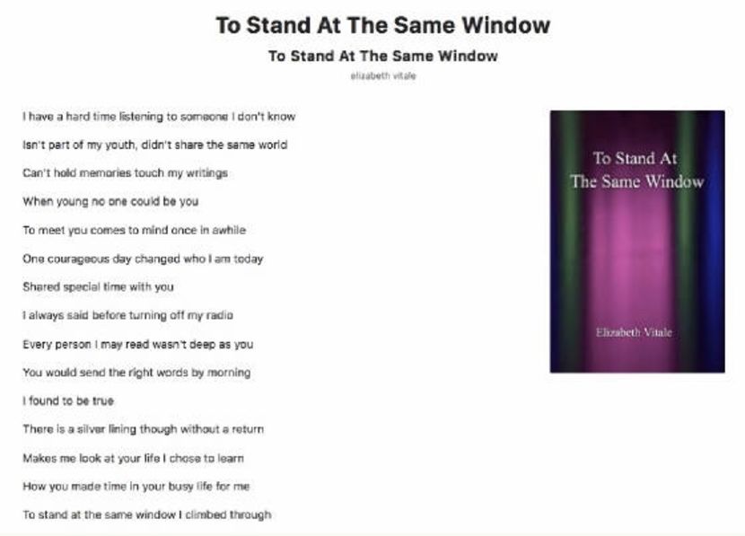 To Stand At The Same Window - EVitale Writings with Photos Writing World