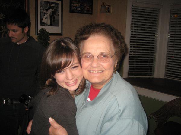 with my grandma - me old