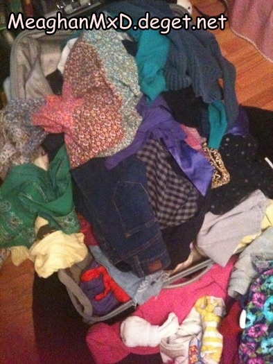 This is what it looks like when I try to pack for TWO MONTHS! Hahahaha. - Proofs