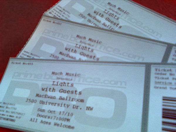 Look what I got in the mail today. my @lights tickets! frickin stoaaaaked!