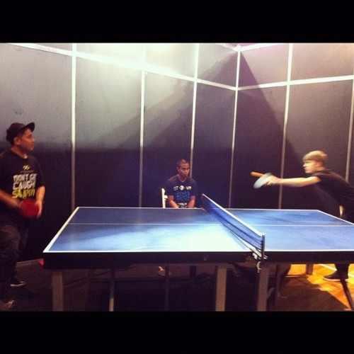 Playin ping-pong with the boys..