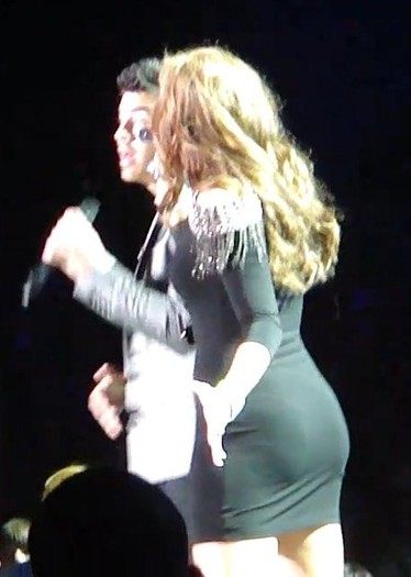  - Demz in a Tight Drees on Stage