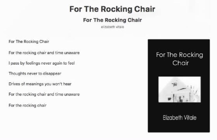 For The Rocking Chair - EVitale Writings with Photos Writing World