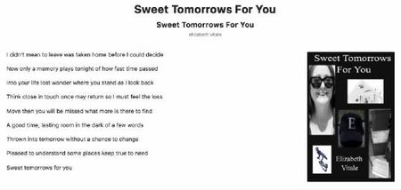 Sweet Tomorrows For You - EVitale Writings with Photos Writing World