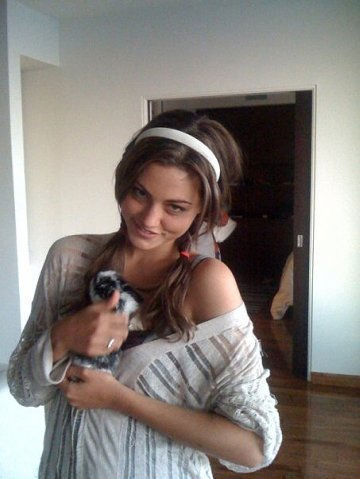 With Michelle\'s Doggie!