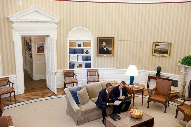 Workers had left a ten-foot ladder in the Oval Office so I used the high vantage point to make this 