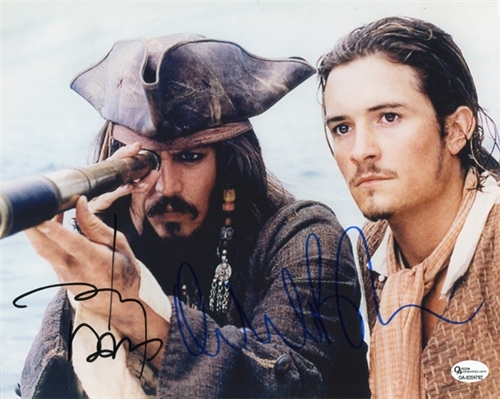 p-481996-johnny-depp-orlando-bloom-autographed-hand-signed-pirates-of-the-caribbean-cel-hc-1l051jhee - x - Orlando Bloom - x