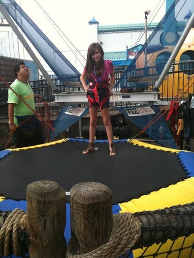 On the trampoline!