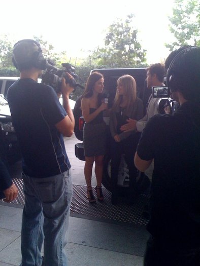 Arriving for the AMA press conference with Lance Bass