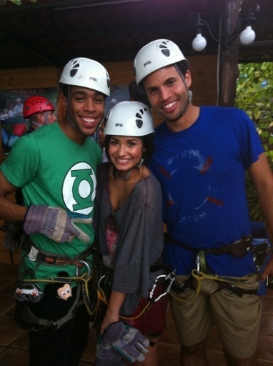@4mdot, me, and @iamquddus before ziplining in the rainforest yesterday here in Costa Rica!!!:)
