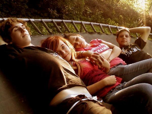 sleepover on an abandoned trampoline