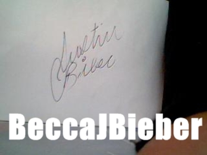 My autograph!! - This is how I met Justin Bieber